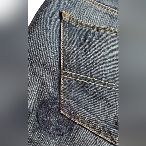 Sicko Nineteen Distressed Denim Blue Jeans Size 34 x 33 Button Fly Mens Womens - Picture 9 of 10